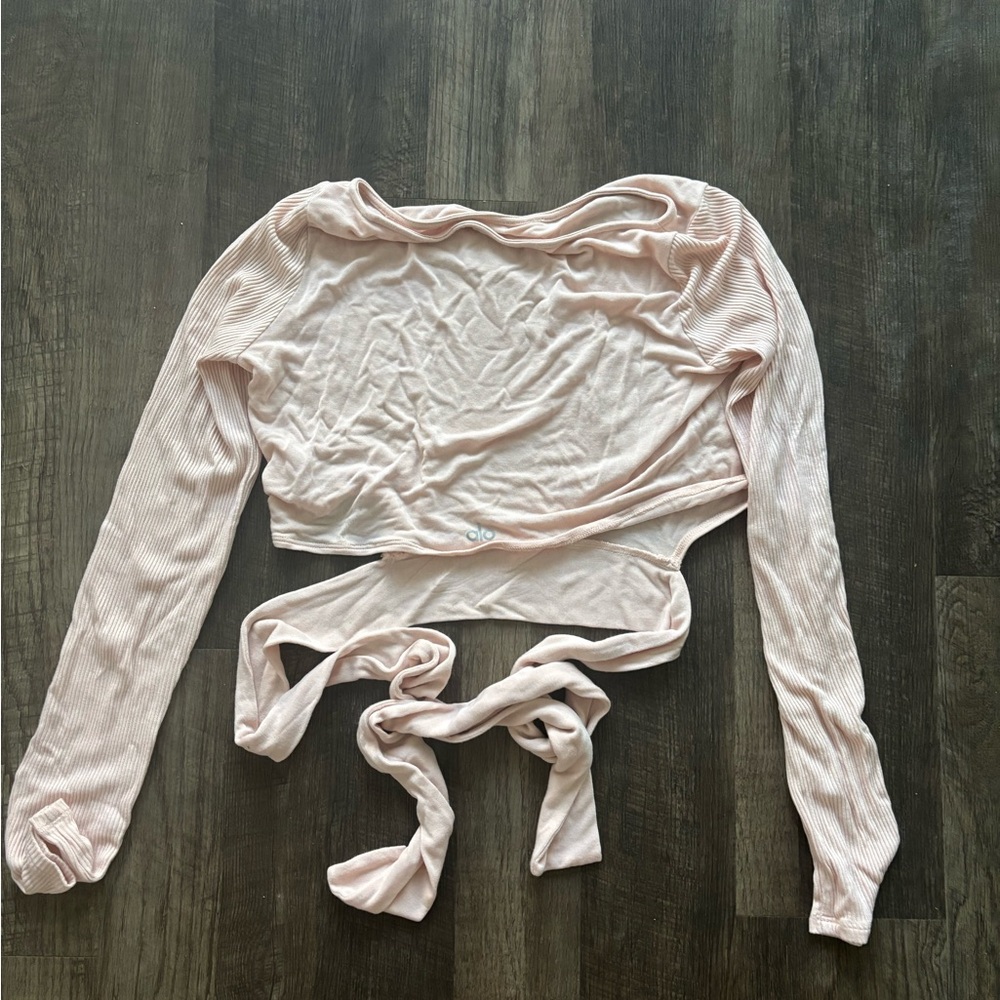 ALO Yoga Blush Long Sleeve Wrap Top